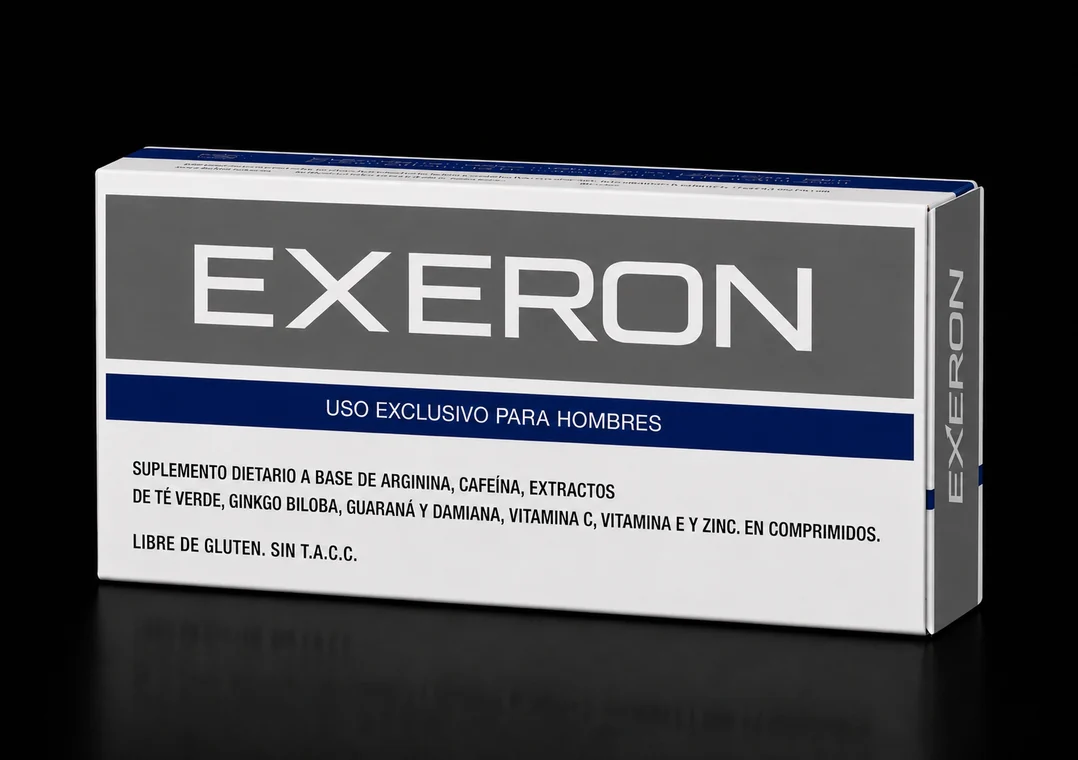 Caja de Exeron, suplemento dietario masculino en comprimidos