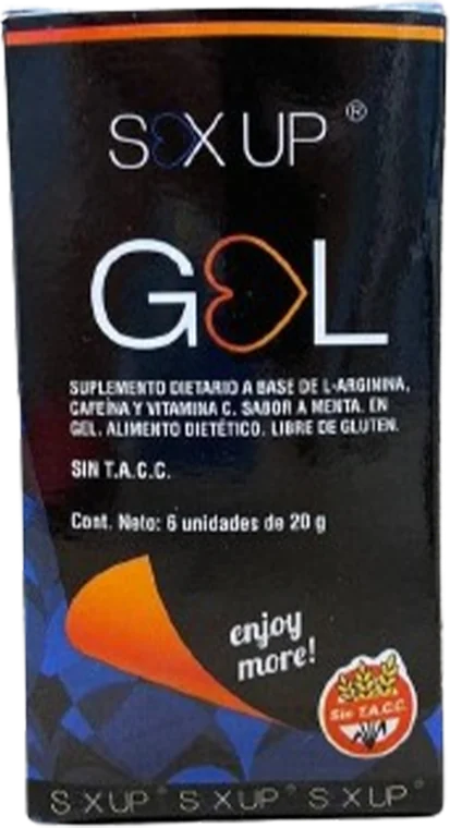 Estuche de Sex Up Gel, alimento dietético en gel sabor menta