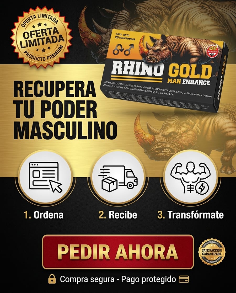 Recupera tu poder masculino con Rhino Gold — 3 pasos: Ordena, Recibe y Transfórmate. Pedir ahora